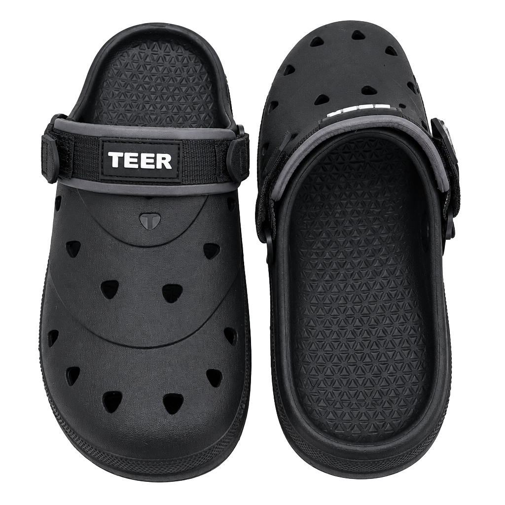 TEER Professional Men's Kitchen Clogs Non-Slip Work Shoes Black - 7 1