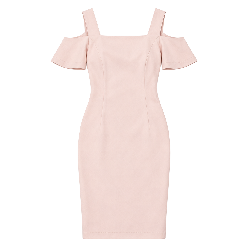 Calvin Klein Blush Pink Cold Shoulder Sheath Dress Size 6 1