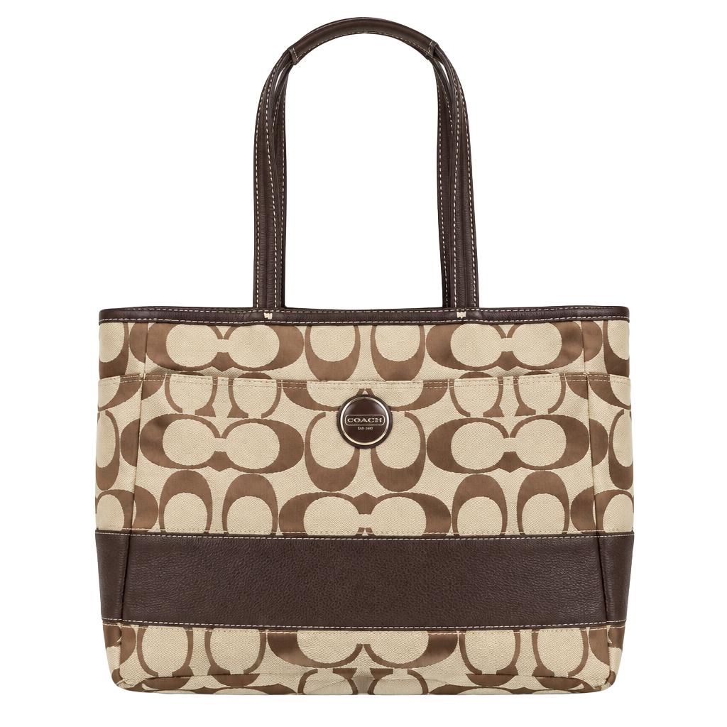 Coach Signature C Jacquard Diaper Tote Bag Brown Canvas 1
