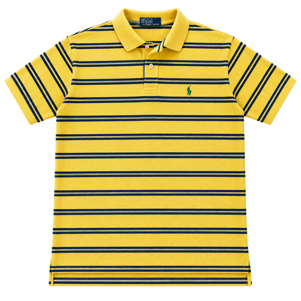 Polo Ralph Lauren Polo Shirt Size 3XLT Yellow Blue Striped 1