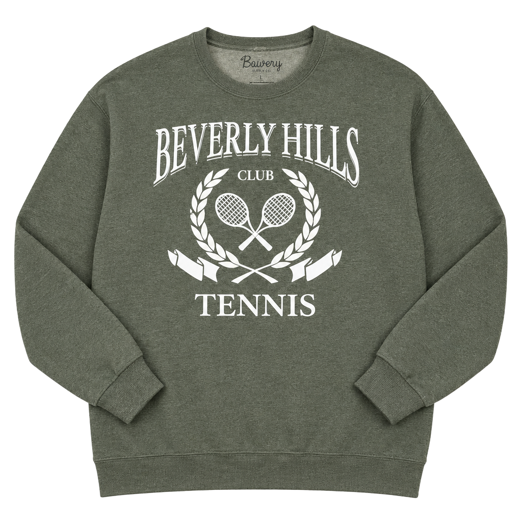 Bowery Supply Co. Beverly Hills Tennis Club Sweatshirt Size L Green 1