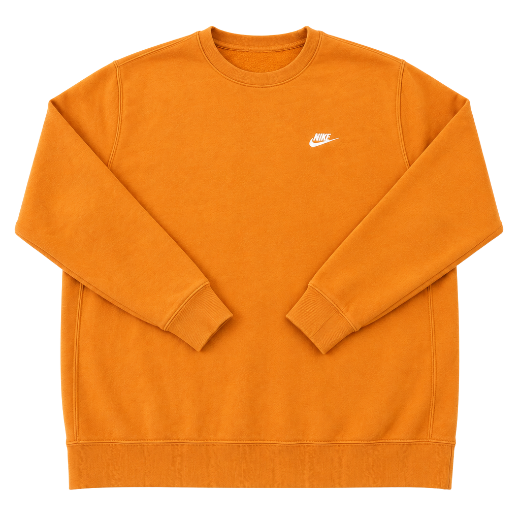Nike Crewneck Sweatshirt Size XL Orange Embroidered Logo 1