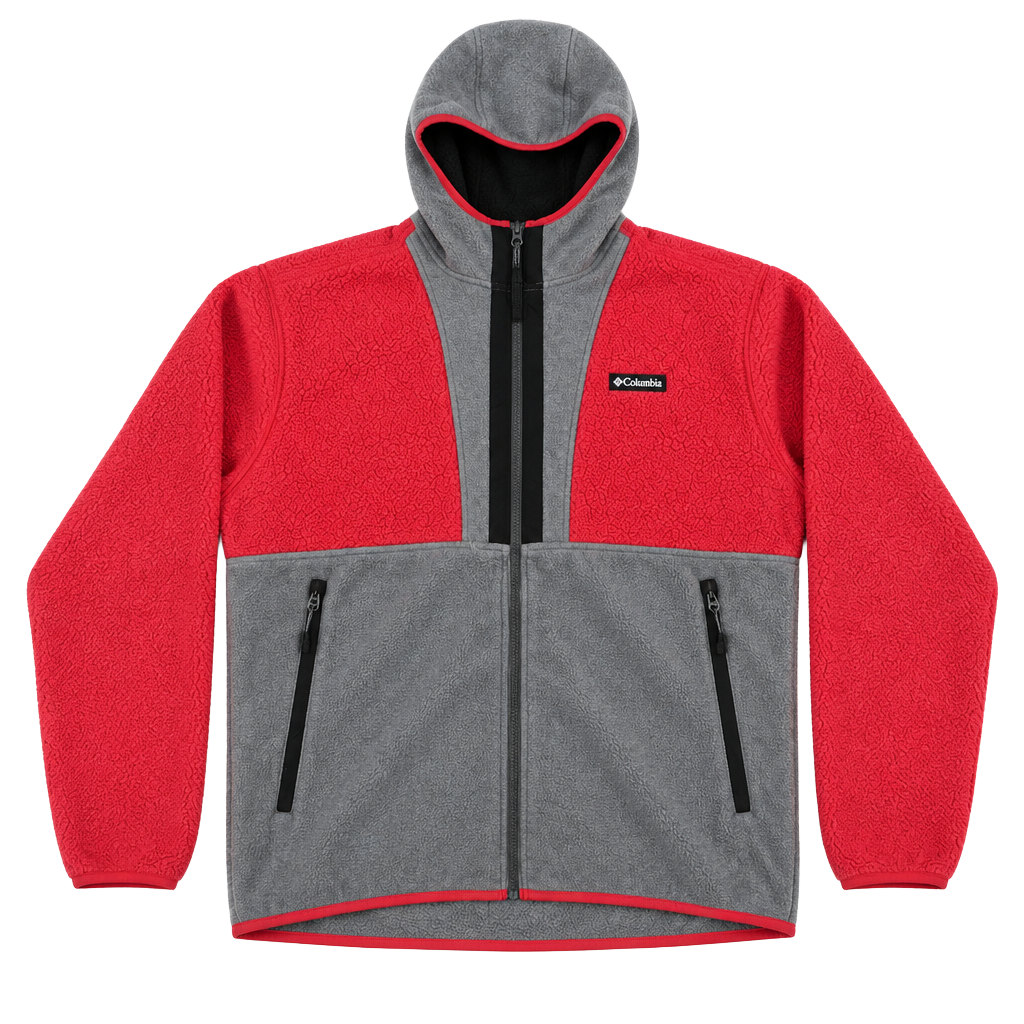 Columbia Backbowl Red Grey Men Size 2XL Hooded Jacket 1