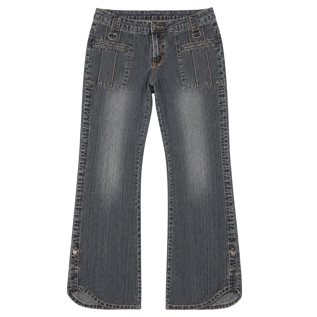 Apollo Jeans Vintage Y2K Low Rise Flare Denim Pants Size 11/12 1