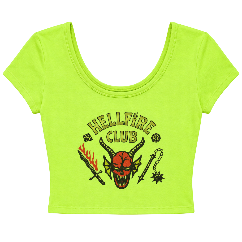 AMRICAN DREAM Hellfire Club Crop Top Size M Neon Green 1