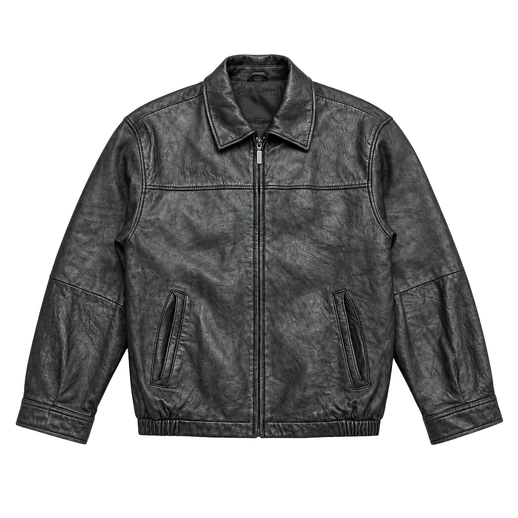 Boston Harbour Leather Jacket Size L Black 1