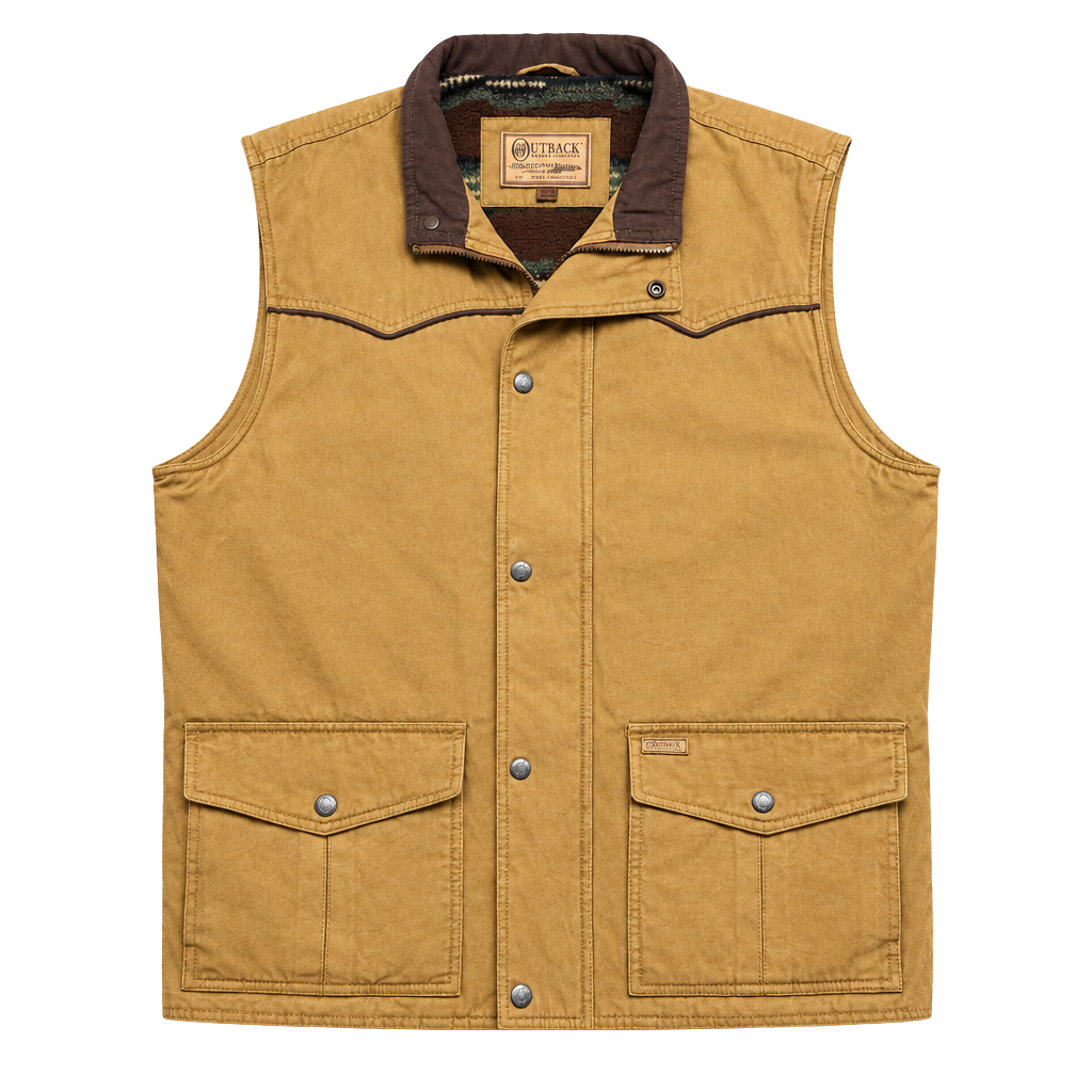 Outback Trading Company Cattleman Vest Size L Brown 1