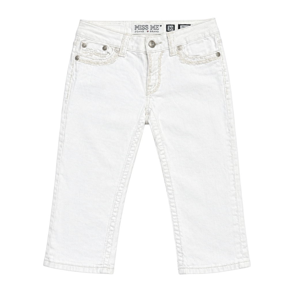 Miss Me Irene Cropped Jeans Size 30 White Denim 1
