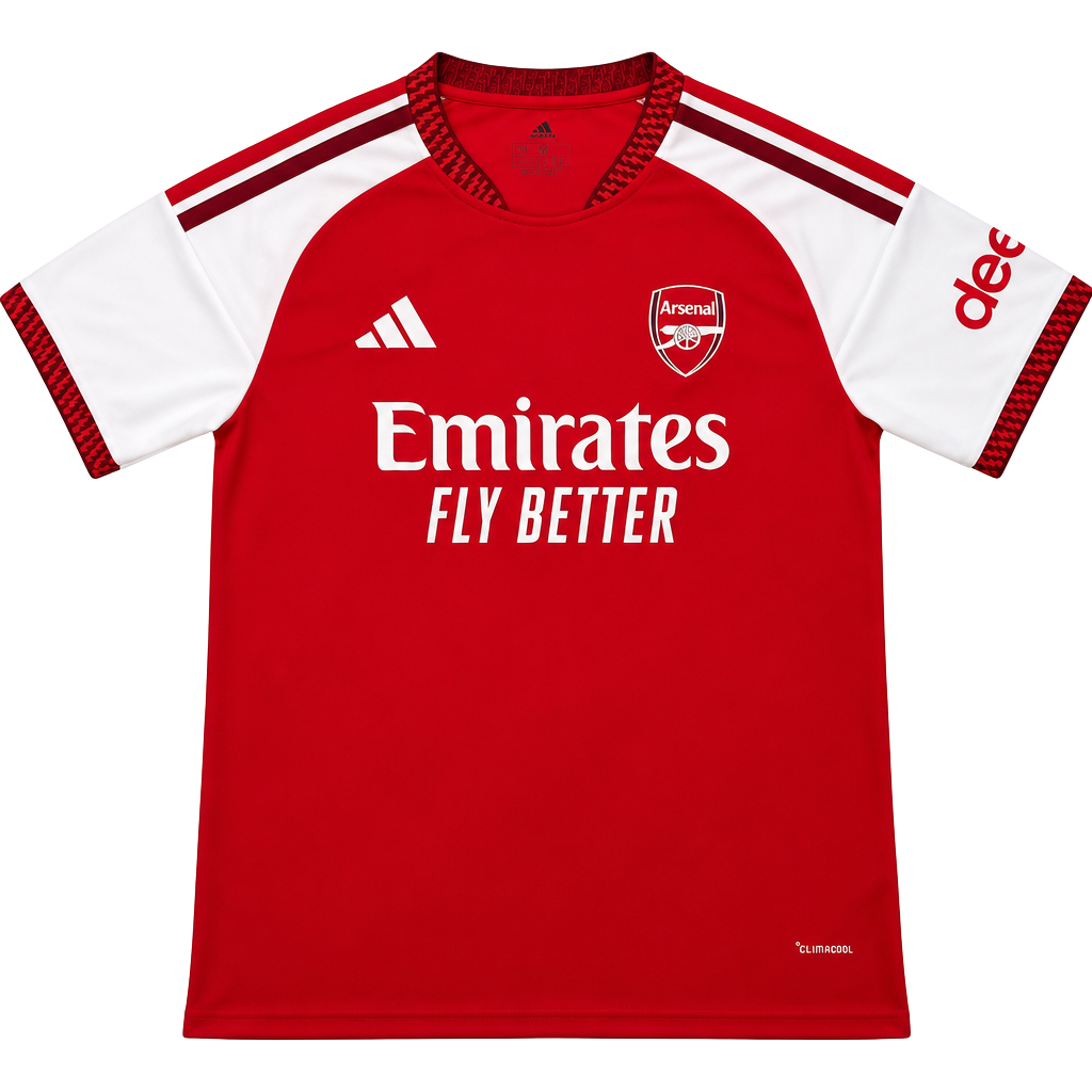 Adidas Arsenal 2026/27 home shirt in red with white sleeves and red stripes number seven Saka on the back size XL dimensions in the pictures brand new with tags. 1