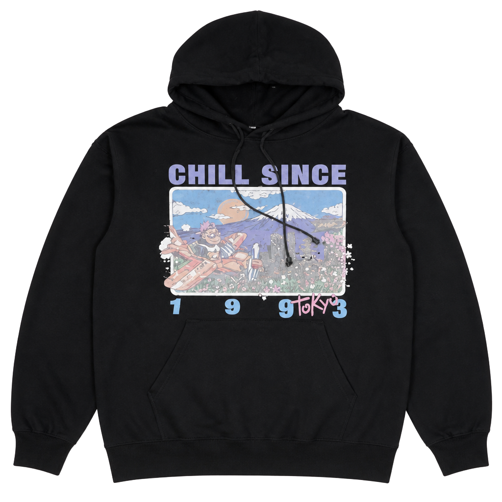 Brandy Melville Chill Since 1993 Tokyo Graphic Pullover Hoodie 1