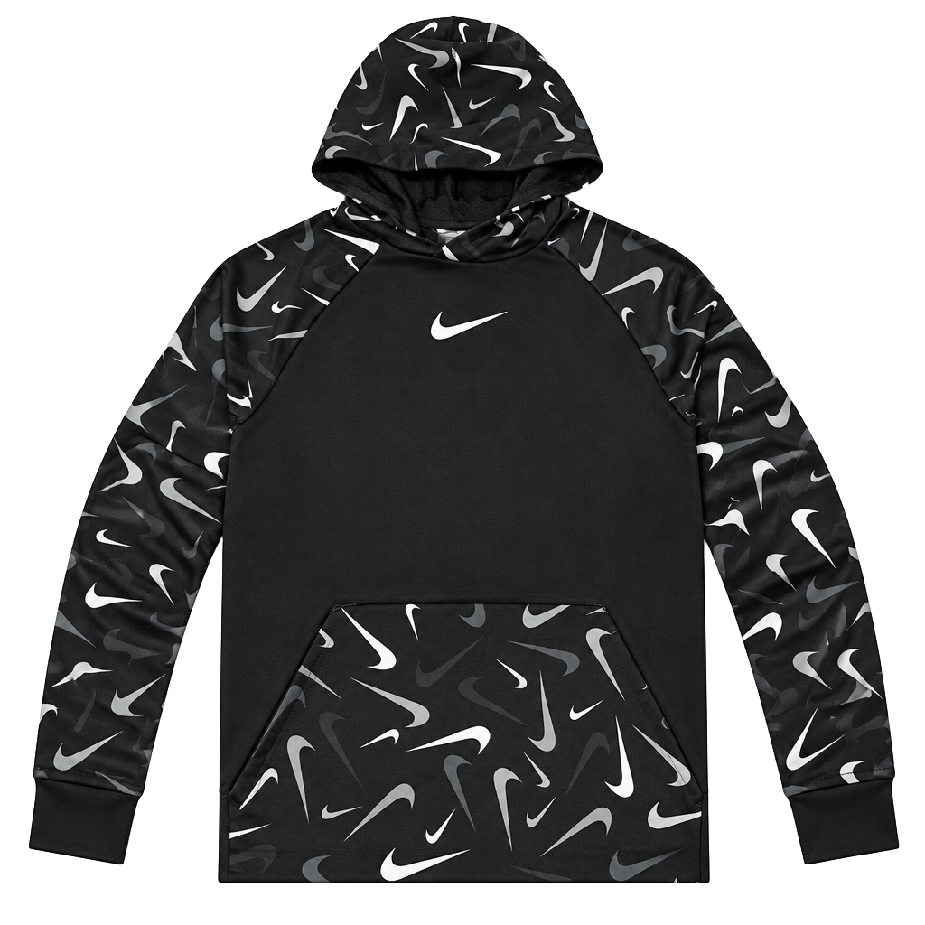 Nike Therma-Fit Swoosh Hoodie Size youth XL Black Multi 1