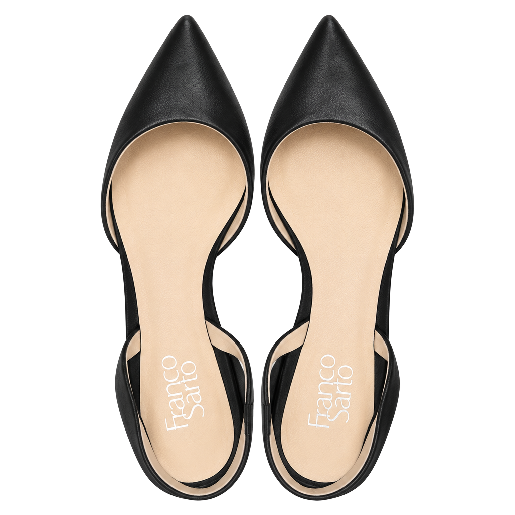 Franco Sarto Jacer Slingback Pump Black Leather 1