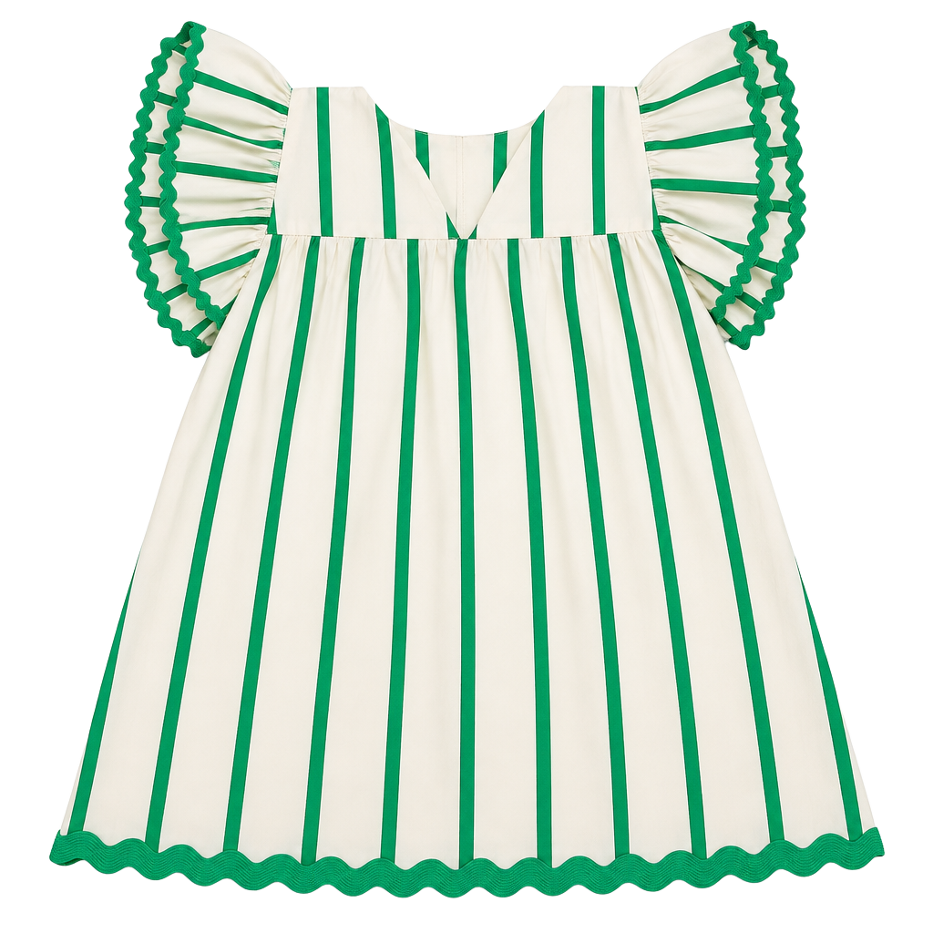 Entro Blouse Size S Green White Striped Ruffle Top 1