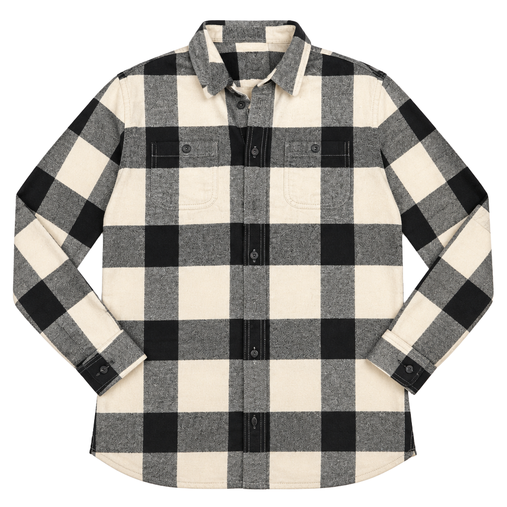 American Eagle Heritage Flannel Shirt Size L Black White Plaid 1