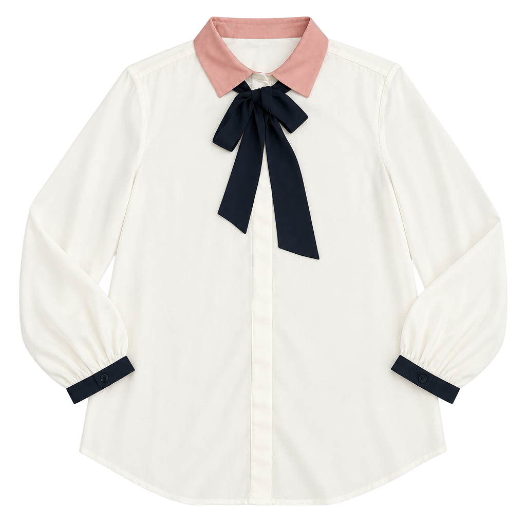 Who What Wear Tie Neck Blouse Size XXL Ivory Pink Black 1