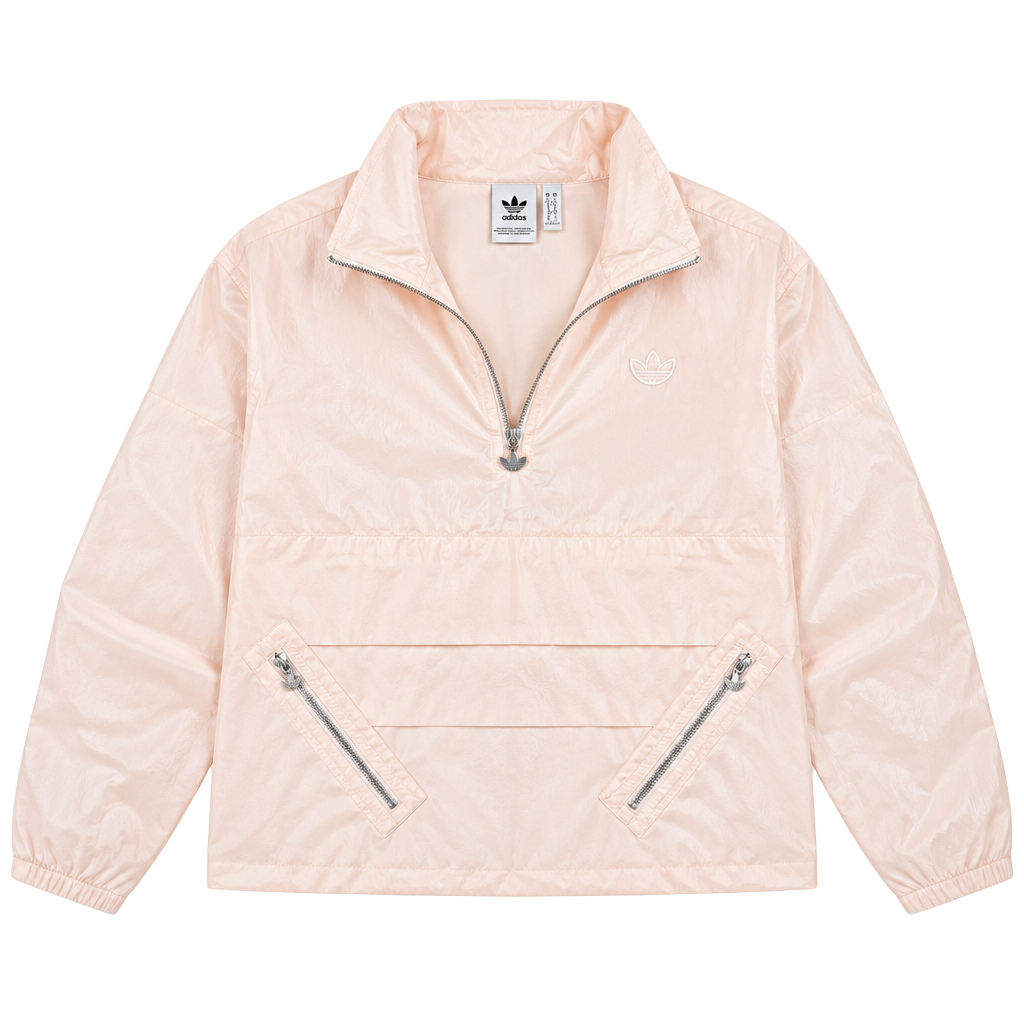 Adidas Windbreaker Size S Pink Cropped Pullover 1