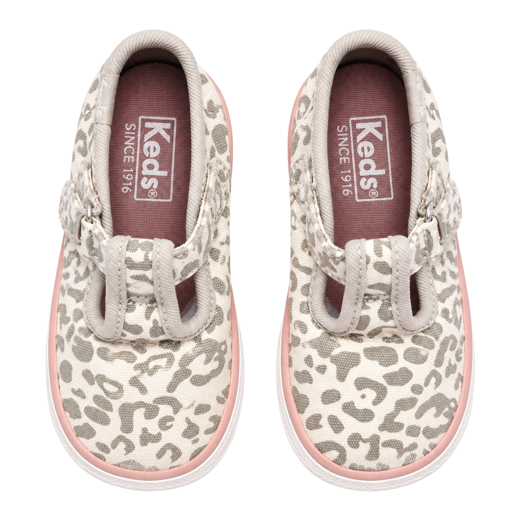 Keds Champion Toe Cap T-Strap Size 4M Leopard Sneakers 1