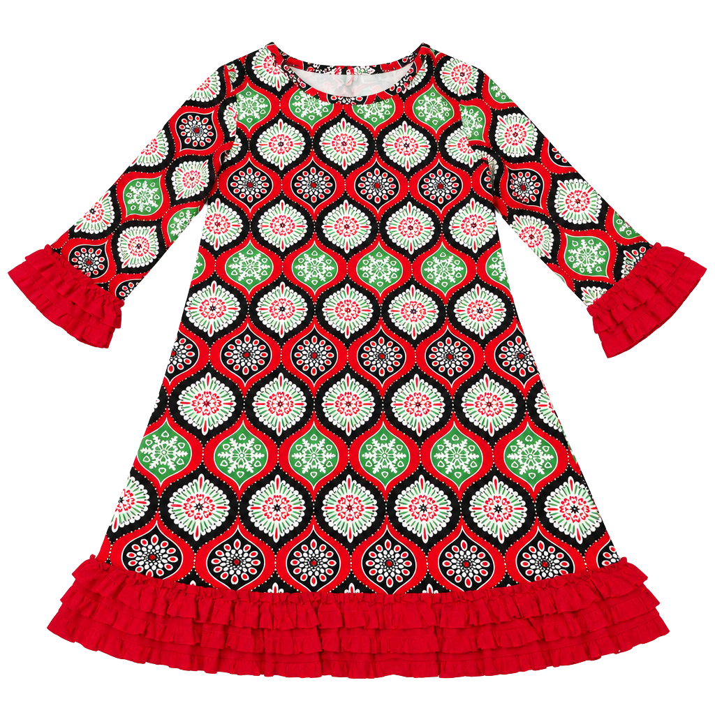 Rare Editions Christmas Ornament Dress Size 10 Ruffle 1