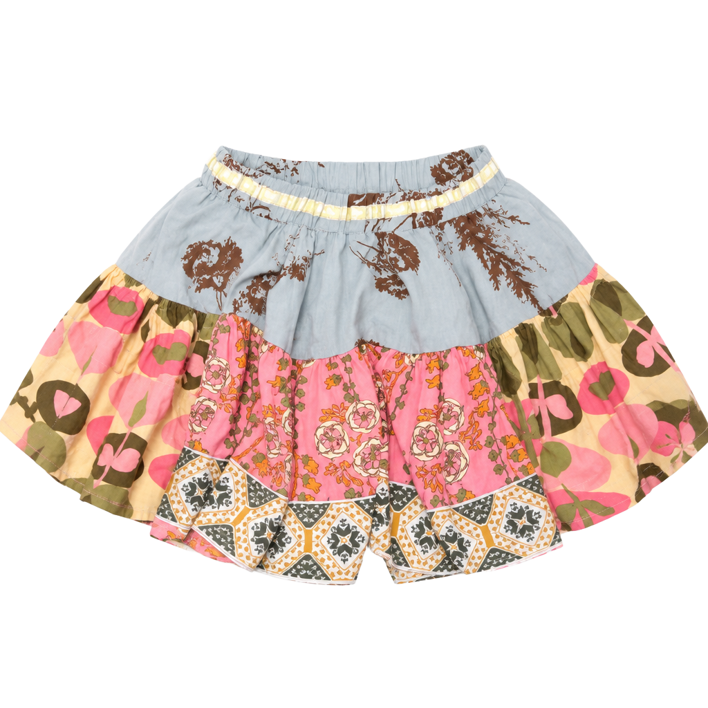 Matilda Jane Apron Skirt Size 4 Multi-Color Calico 1