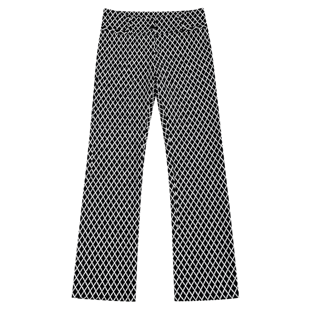 Soho Apparel Ltd. Pants Size 6 Black White Diamond Pattern Slim Trousers 1