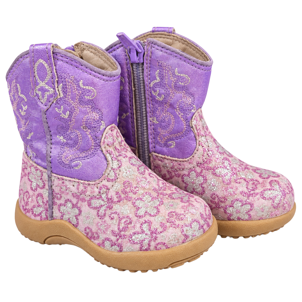 Roper Cowboy Boots baby Size 3 Purple Glitter 1