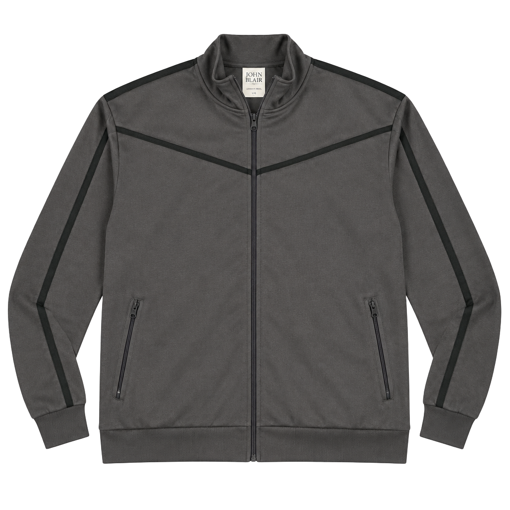 John Blair Track Jacket Size 2XL Gray Full Zip 1
