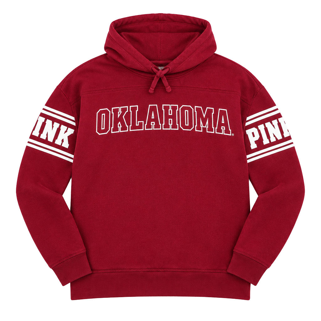 Pink Victoria's Secret Oklahoma Sweatshirt Size XS Red Funnel Neck 1
