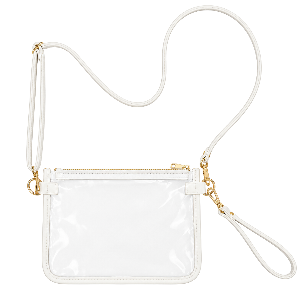 Clear Transparent Stadium Approved Crossbody Bag White 1