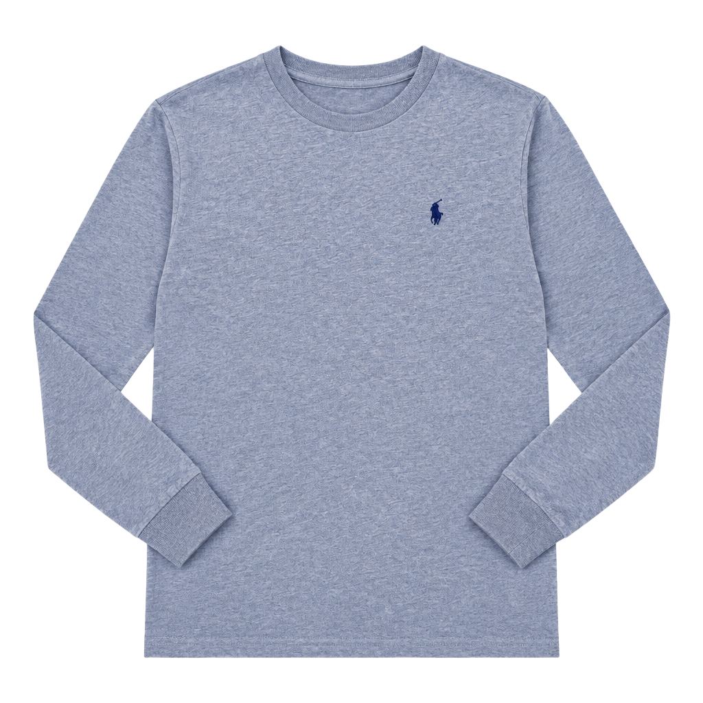 Polo Ralph Lauren Long Sleeve V-Neck T-Shirt youth Size 8 Blue 1