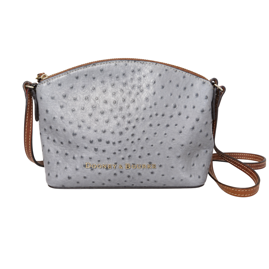 Dooney and Bourke Embossed Ostrich Leather Crossbody 1
