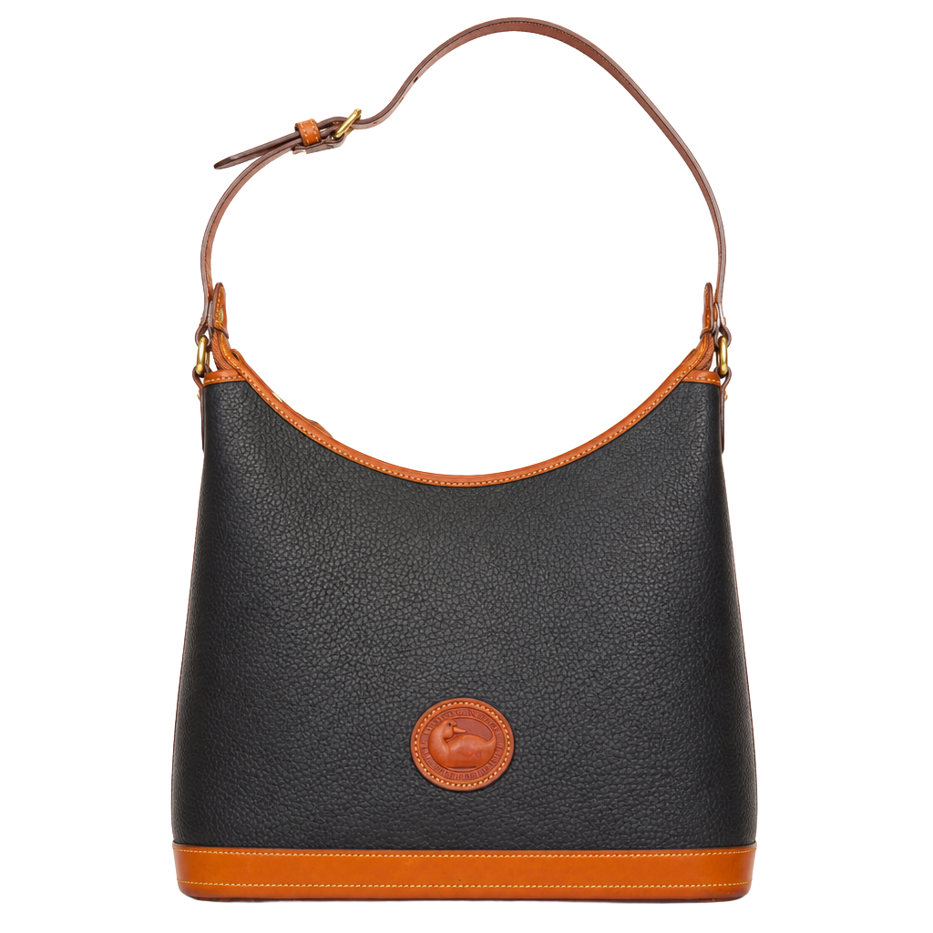 Vintage Dooney & Bourke All Weather Leather Hobo Shoulder Bag 1