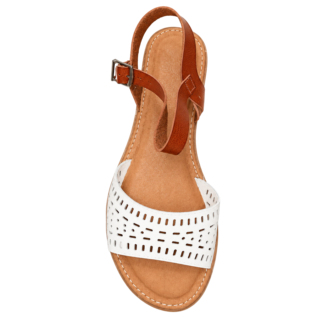 BKS Paca Sandals Size 10M White Brown 1