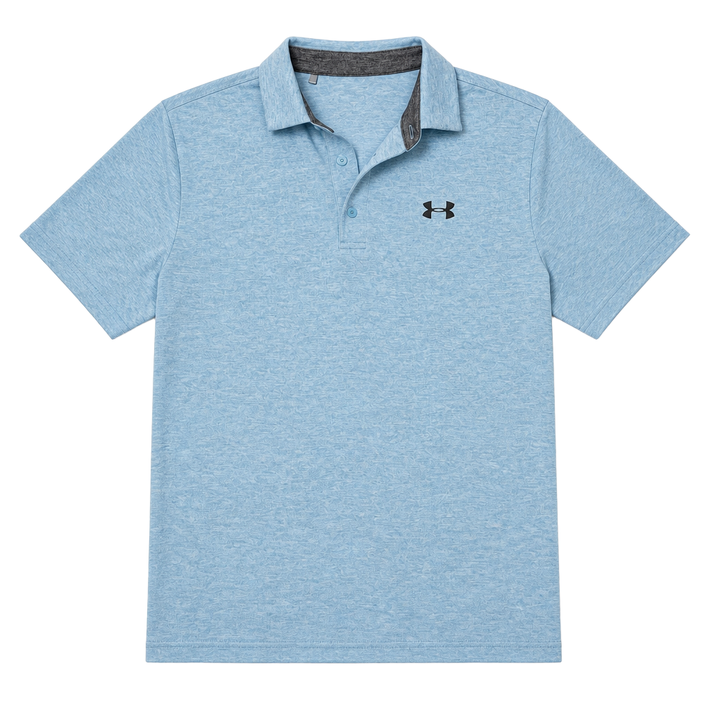 Under Armour The Playoff Polo Men's Small Blue Heather Golf Shirt Loose Fit 1