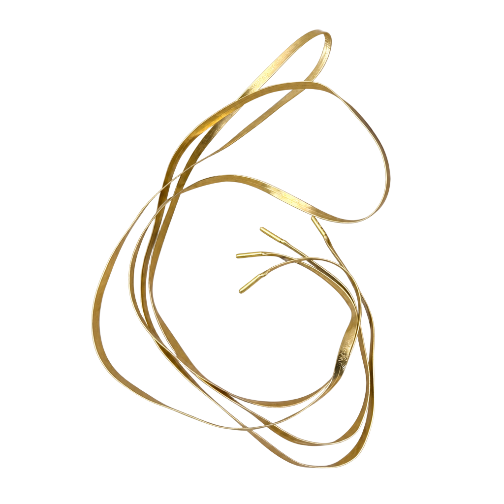 Metallic Gold Flat Laces for Sneakers or Dress Shoes 1