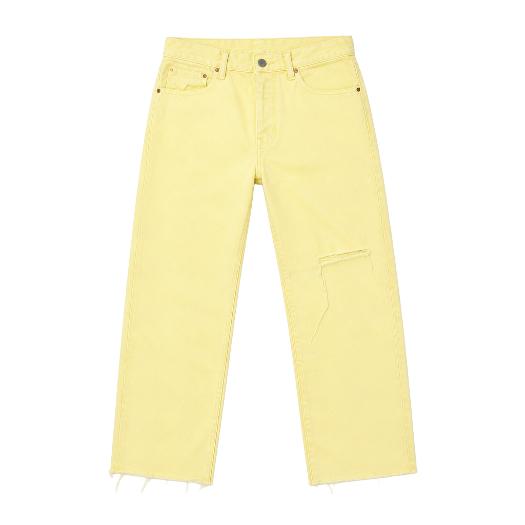 PacSun Yellow Dad Jean Size 25 Distressed Raw Hem 1