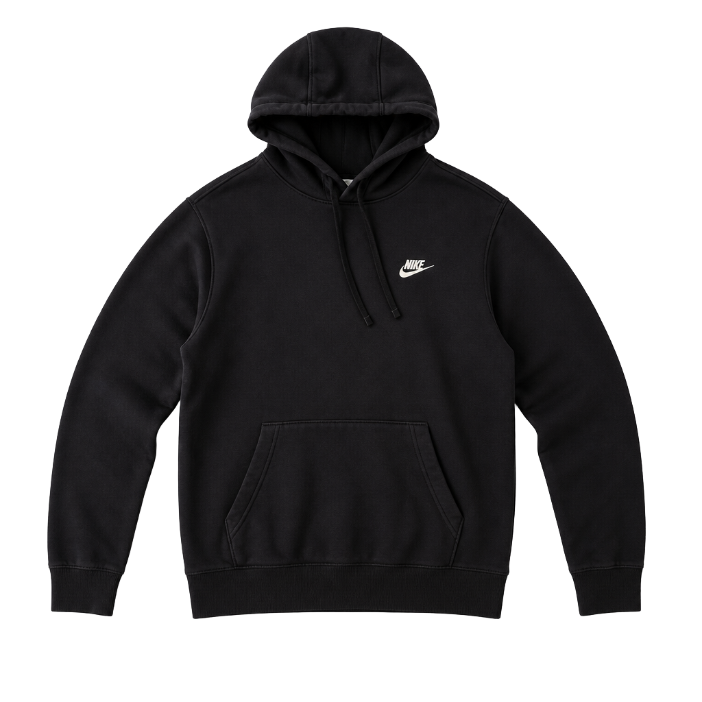 Nike Men's Size M Tall Pullover Hoodie Black 1