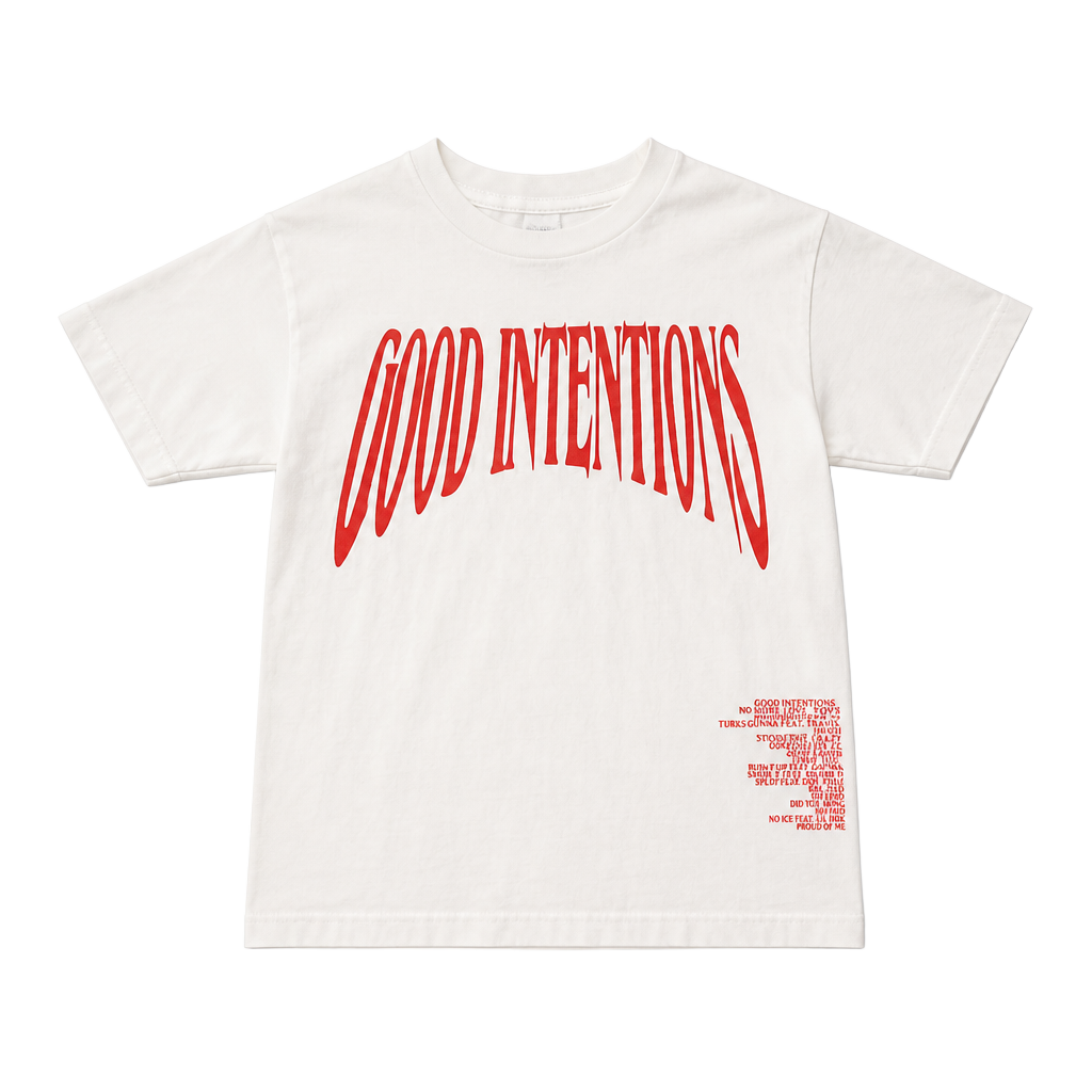Vlone x NAV Good Intentions Tracklist Graphic T-Shirt 1