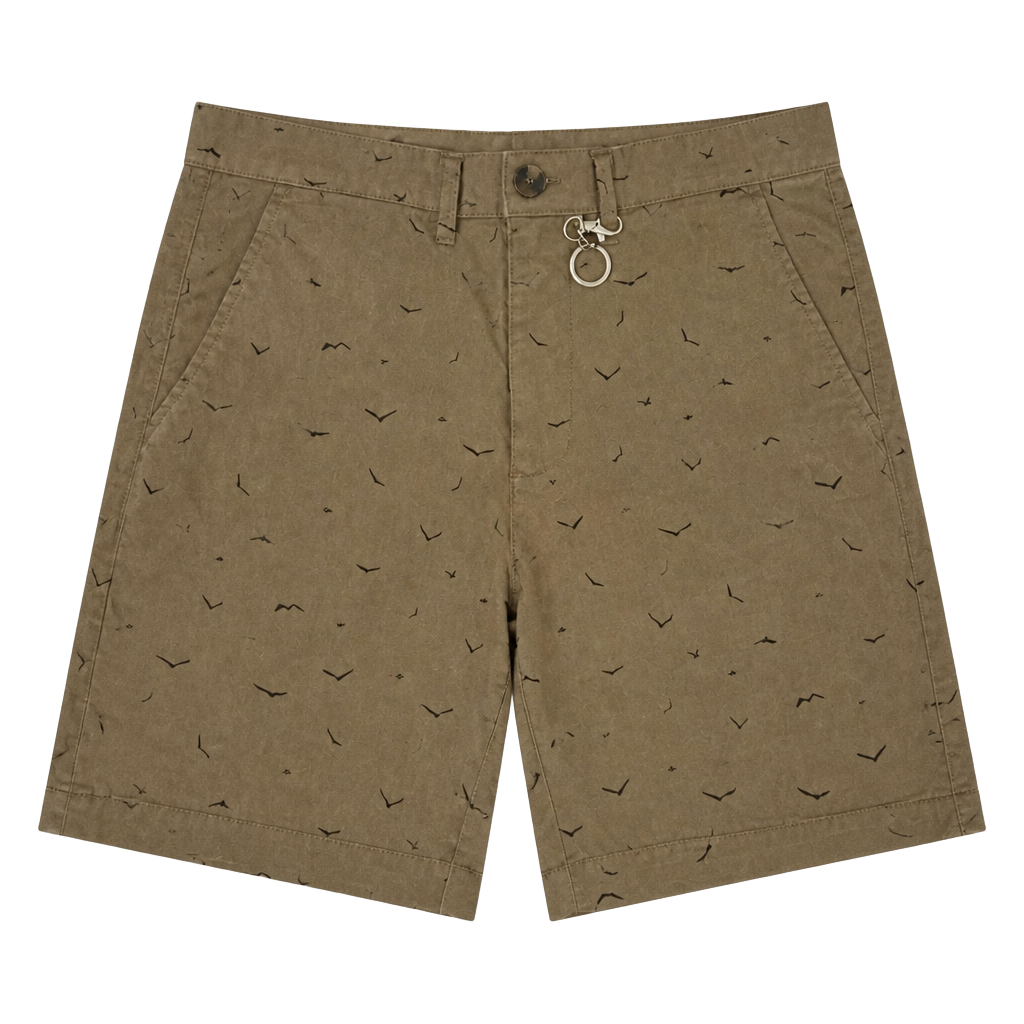 Denim & Flower Ricky Singh Bird Print Chino Shorts Size 30 1