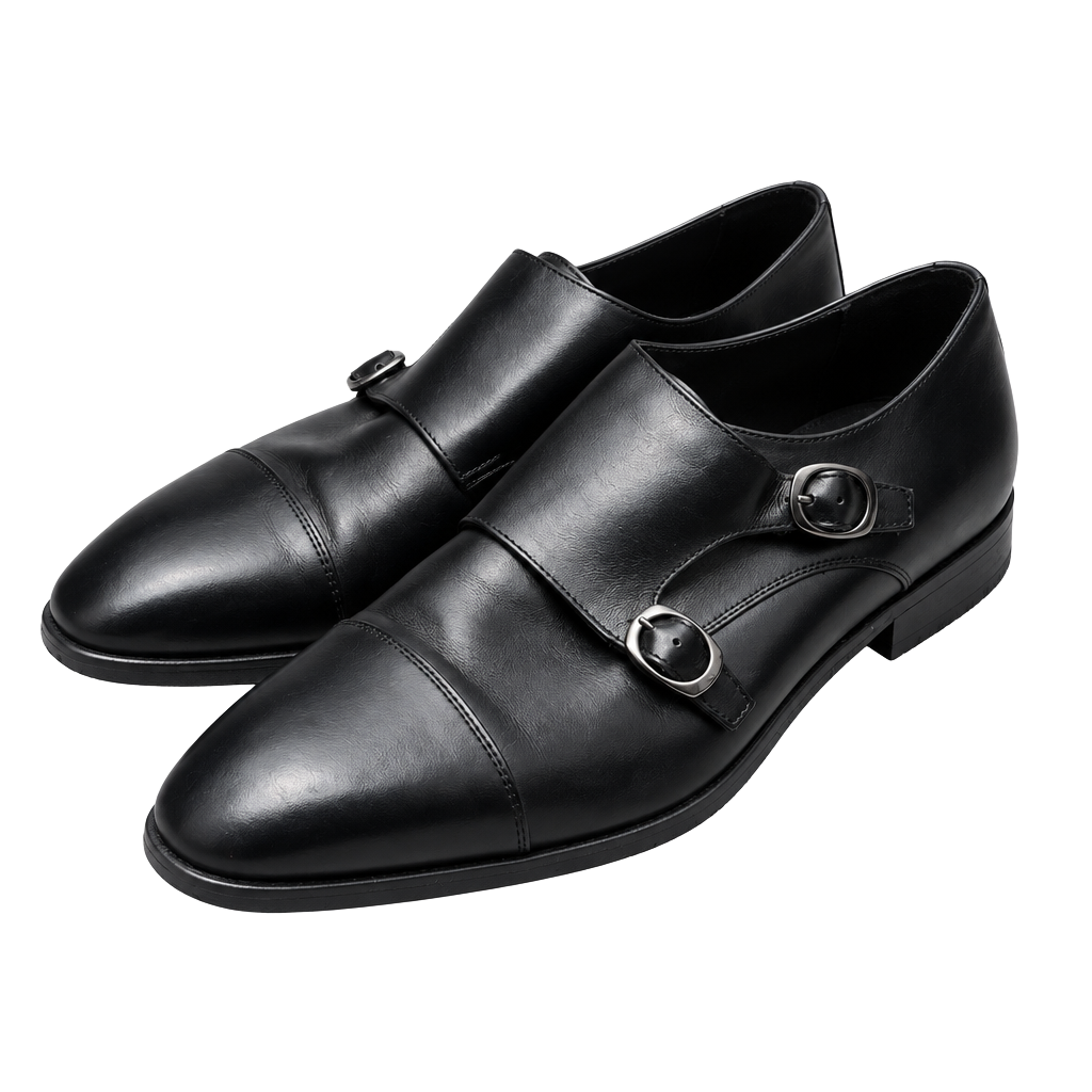 Bruno Magli Black Leather Double Monk Dress Shoes - Size 9 1