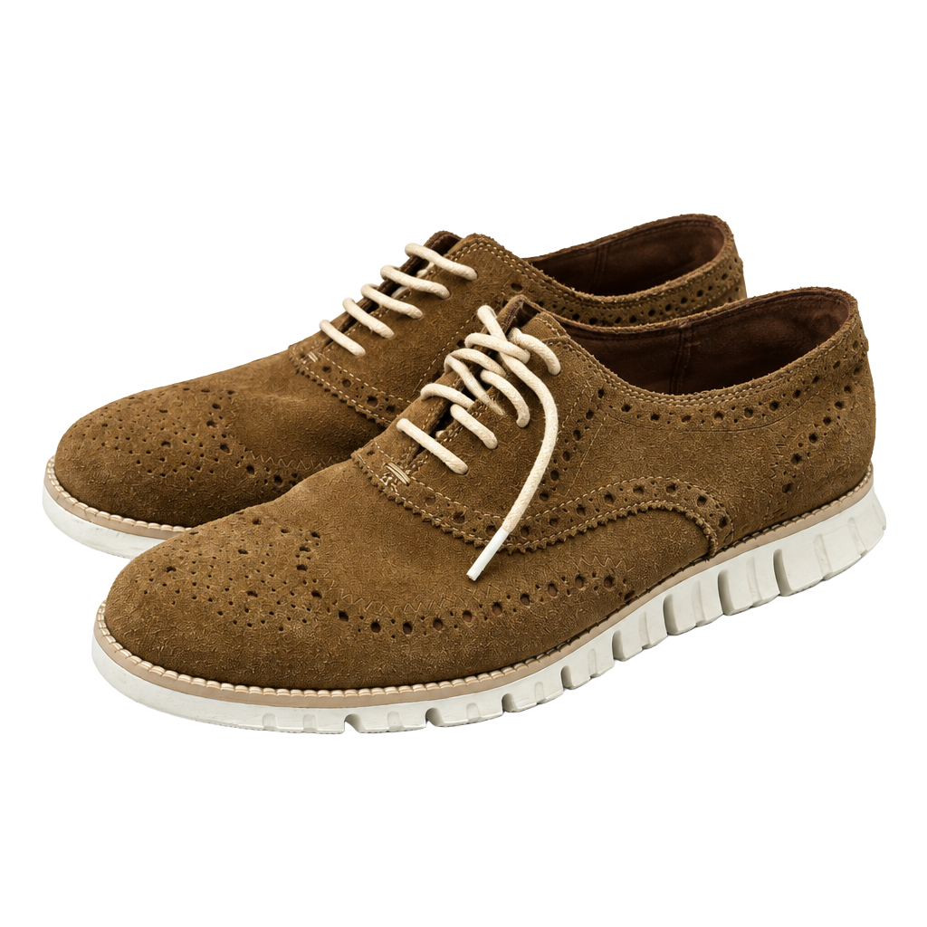 Cole Haan Zerogrand Brown Suede Wingtip Oxford - Size 8.5 1