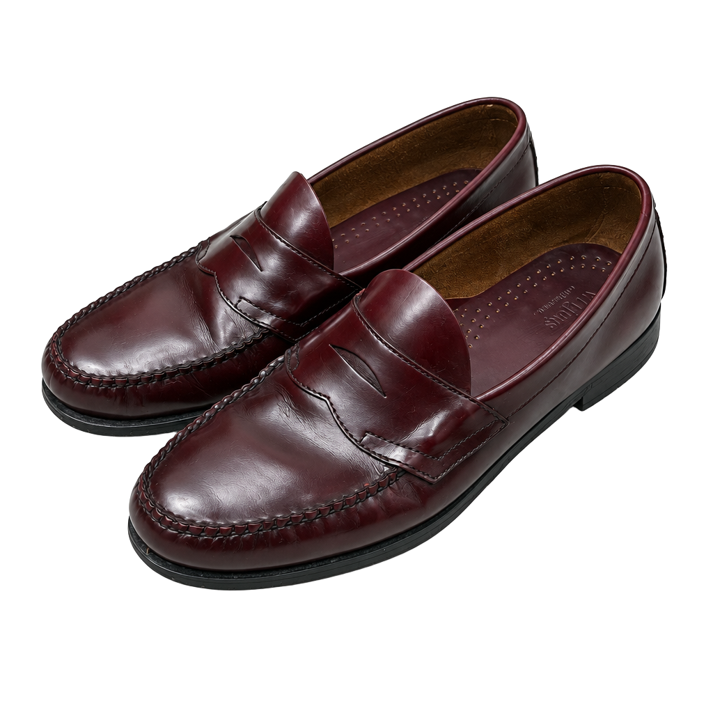 G.H. Bass Burgundy Leather Weejuns Penny Loafers - 11B 1
