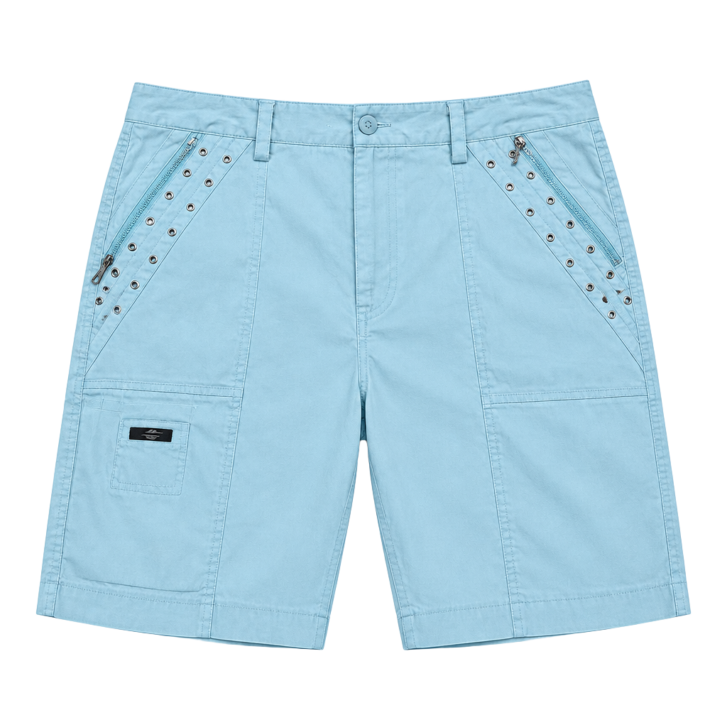 Jamie Sadock Women’s Size 8 Blue Golf Shorts Studded Zip Pockets Bermuda Stretch 1