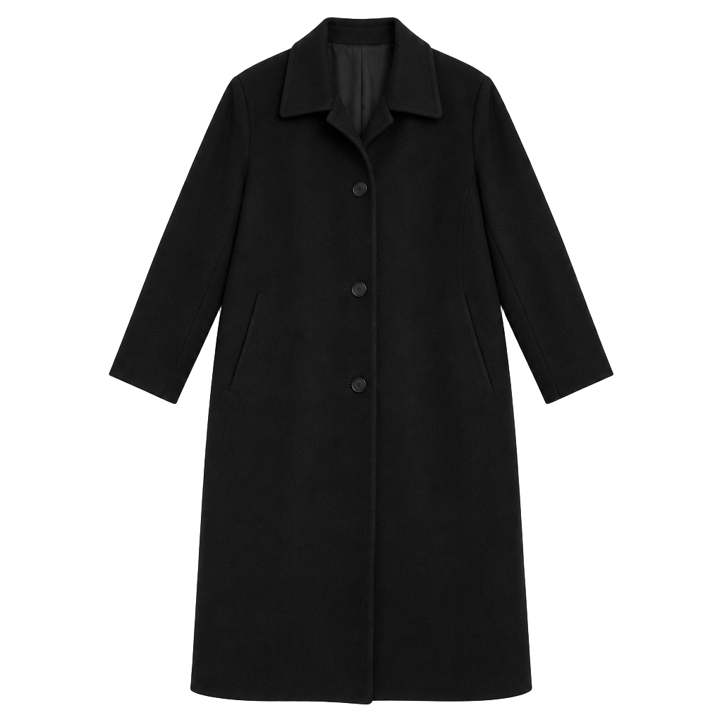 Preston & York Wool Coat Size 20W Black Long Winter Trench Jacket 1