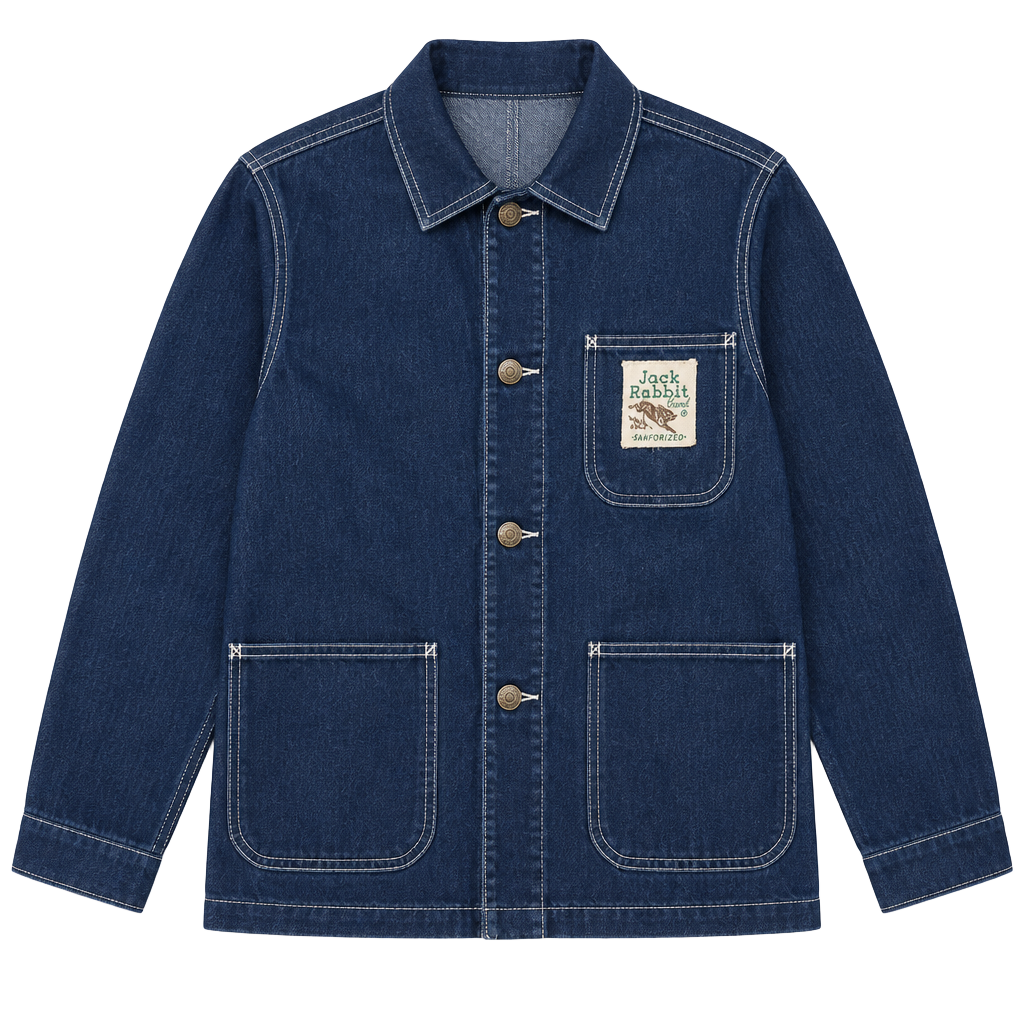 Vintage 1940s 50s Jack Rabbit Sanforized Denim Low Back Overalls Workwear 1