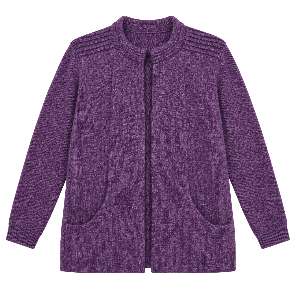 Peruvian Link Alpaca Cardigan Size OS Purple Open Front Knit Sweater 1