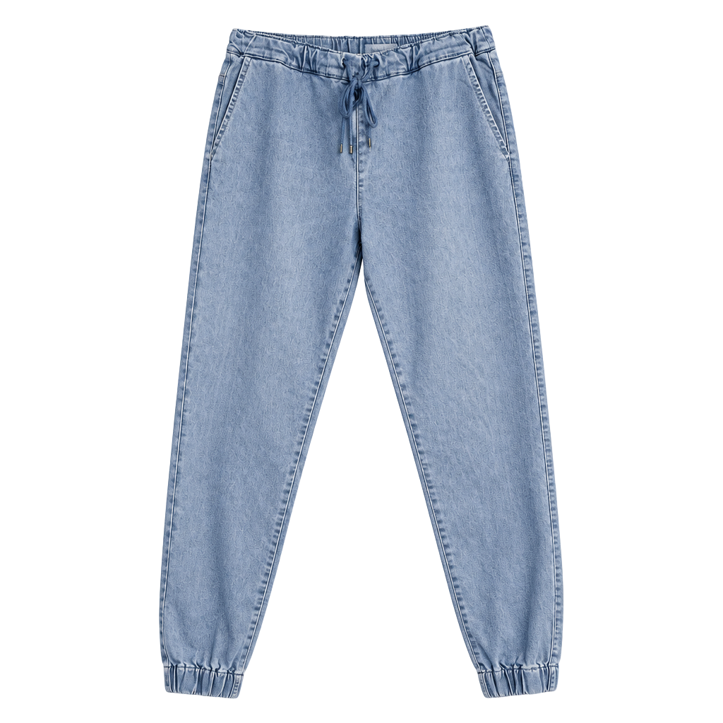 Skinnygirl Jeans Women’s S Long Light Wash Denim Jogger Pants Drawstring 1