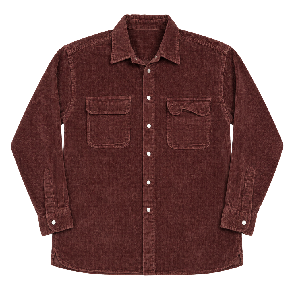 Canyon River Blues Corduroy Long Sleeve Shirt Size L Burgundy 1