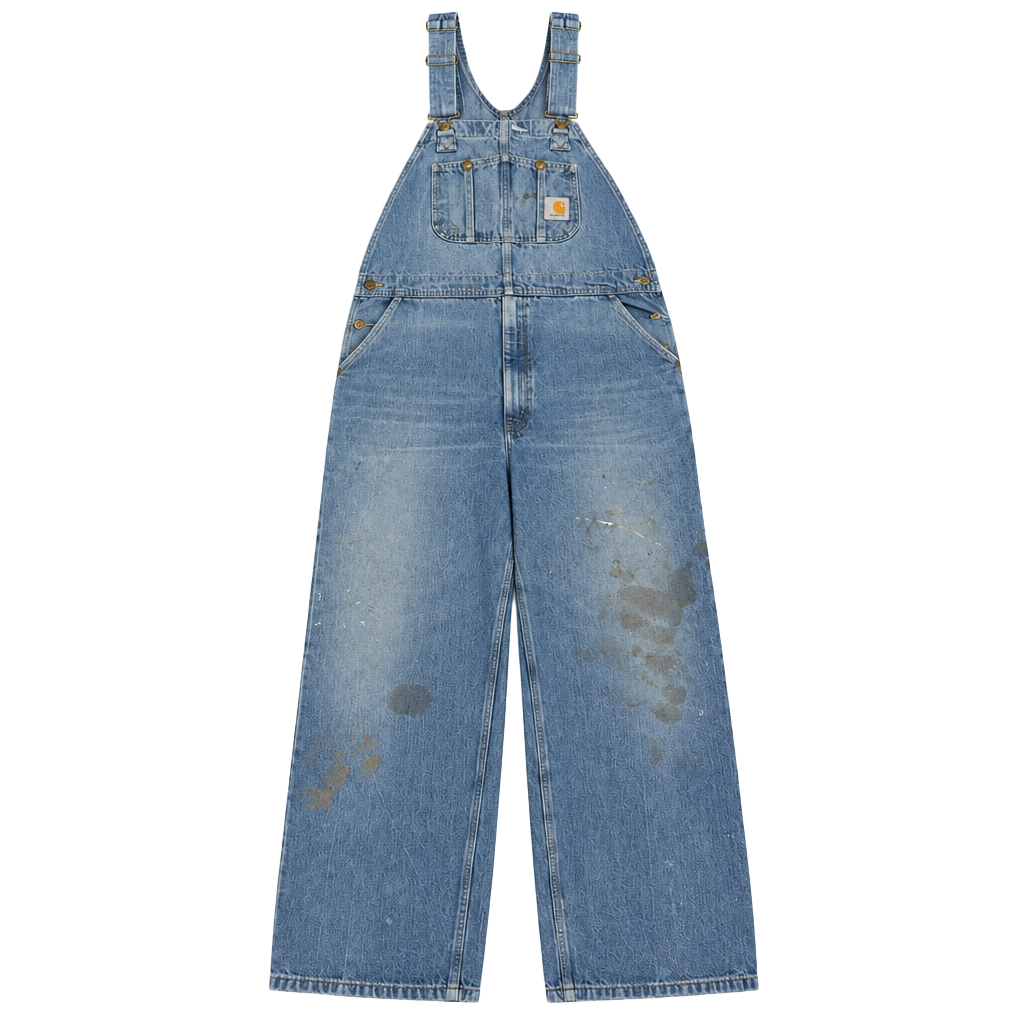 Carhartt Denim Bib Overalls Size 46x30 Blue Workwear 1