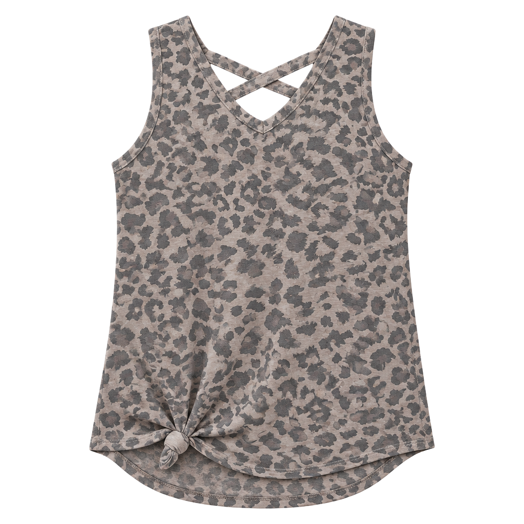 Glitzy girlz 2XL leopard print sleeveless blouse 1