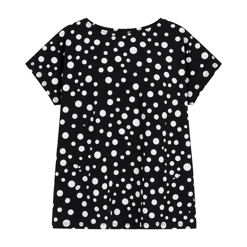 Notations Woman Polka Dot Top Size 2X Black White Short Sleeve Blouse 1